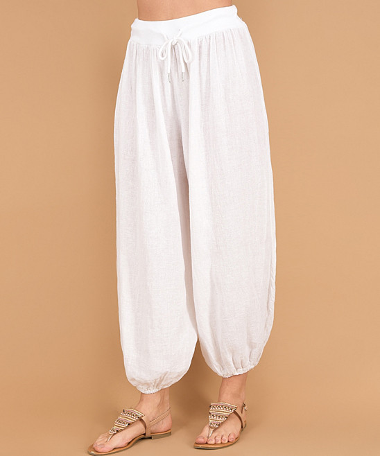 Parisienne Chic Women's Casual Pants WHITE - White Soft Pants - Women | Zulily