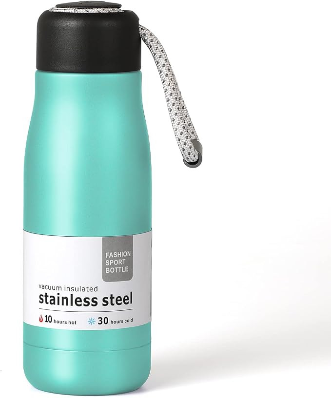 Dusgut 12 oz Stainless Steel Vacuum Insulated Bottle w/Strap Lid, Seafoam | Amazon (US)