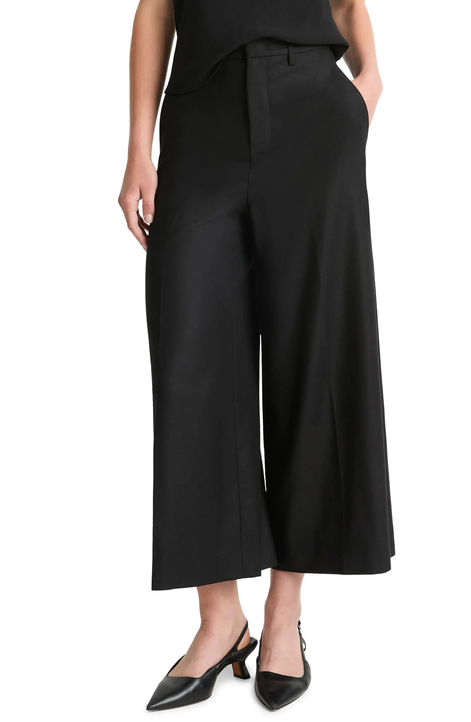 Vince Mid Rise Flannel Culottes | Nordstrom | Nordstrom