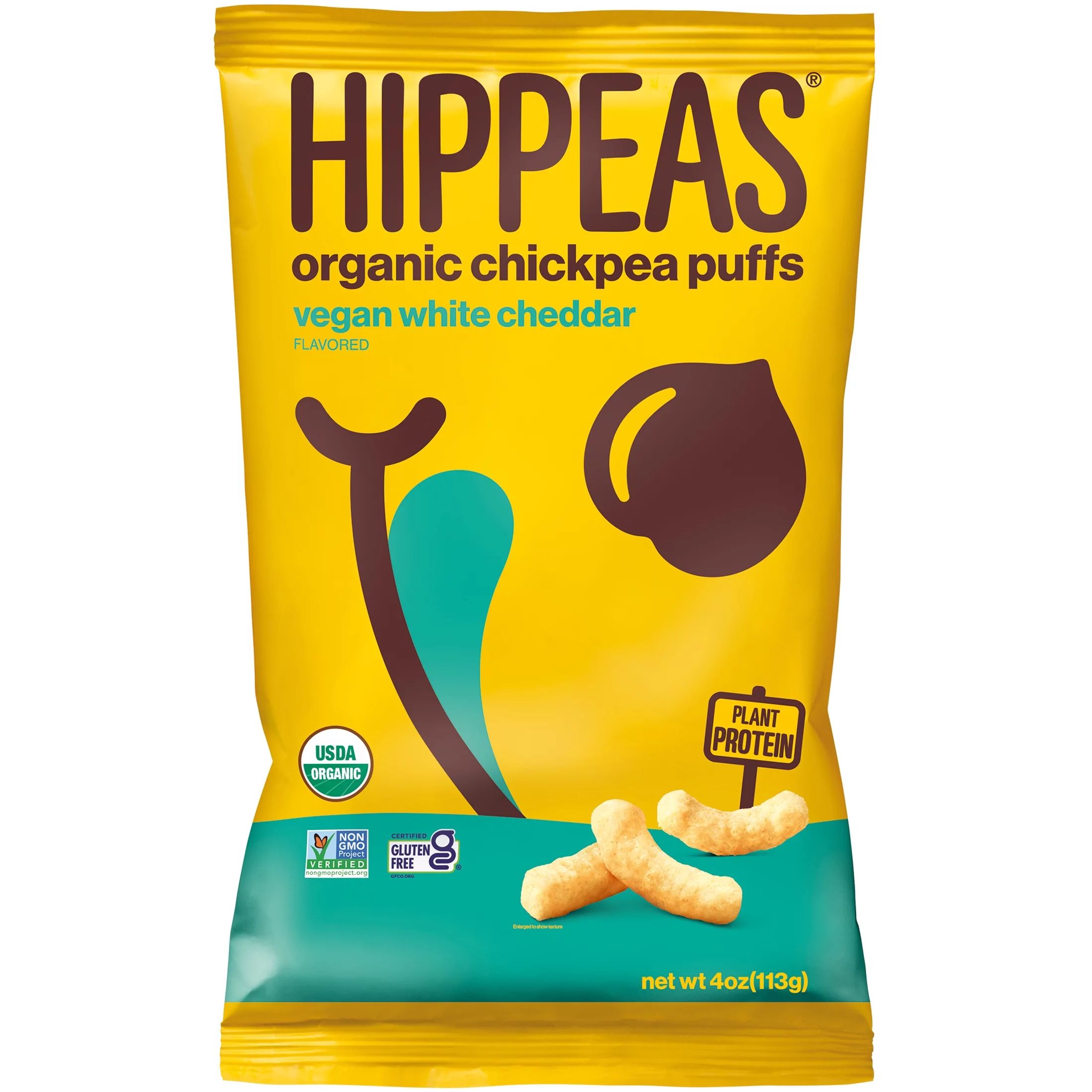 HIPPEAS Organic Vegan White Cheddar Chickpea Puffs Snack, 4 oz - Walmart.com | Walmart (US)