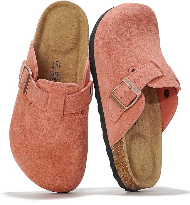 Project Cloud Genuine Leather Footbed Clogs for Women - Memory Foam Arch Support Slippers for Wom... | Amazon (US)