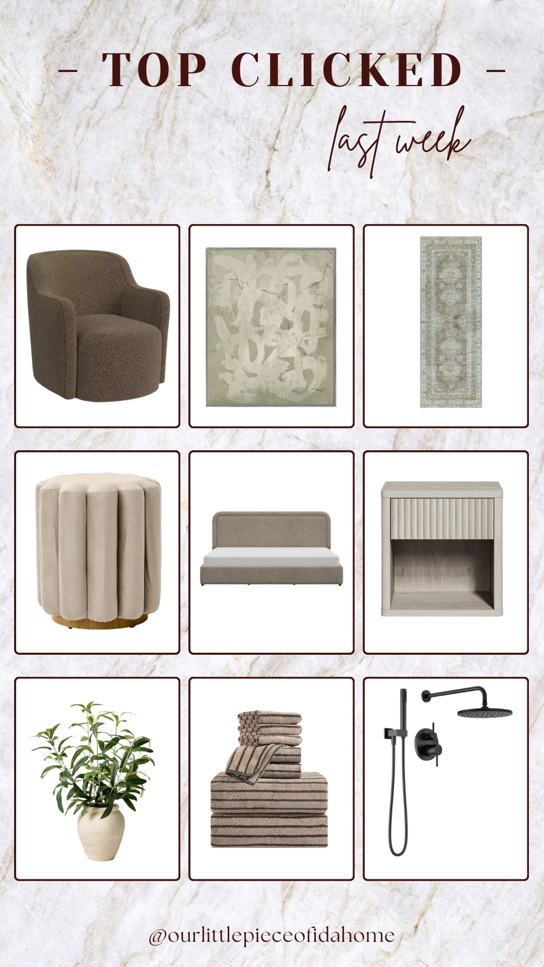I’m sharing the pieces you clicked on most last week because they all bring that warm, timeless look I’m always drawn to.

From textured seating and soft neutral rugs to bathroom upgrades, artwork, and faux greenery, these are the finds that create a high-end feel without making a space feel overdone. I love that each one is versatile enough to work across different rooms and design styles.

Shop all of last week’s most-loved finds below.
@Wayfair 
@Lowe's 
@Target 
@Walmart

#LTKU #LTKSaleAlert #LTKHome