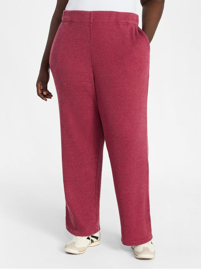 Terra & Sky Women's Plus Waffle Knit Pants, Sizes 0X-4X | Walmart (US)