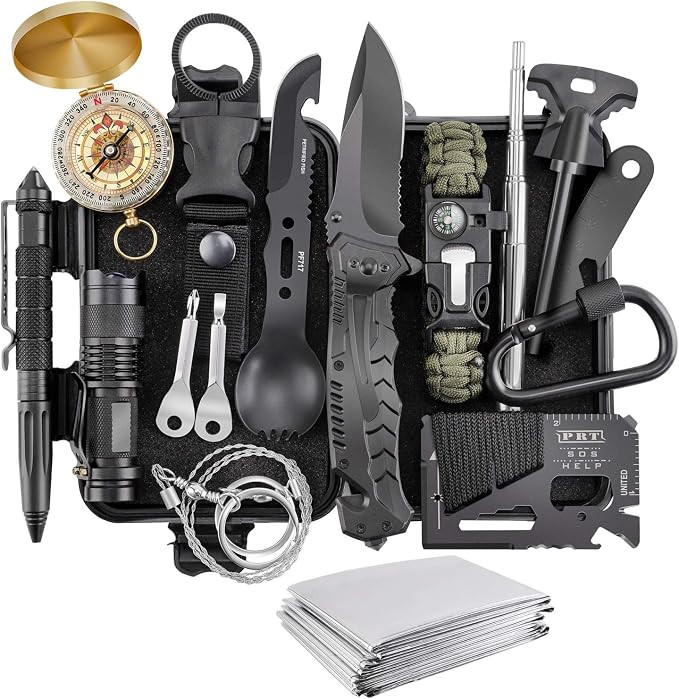 Gift for Men Dad Husband Him, Survival Kit 17 in 1, Survival Gear Tool Cool Gadgets Emergency Sur... | Amazon (US)