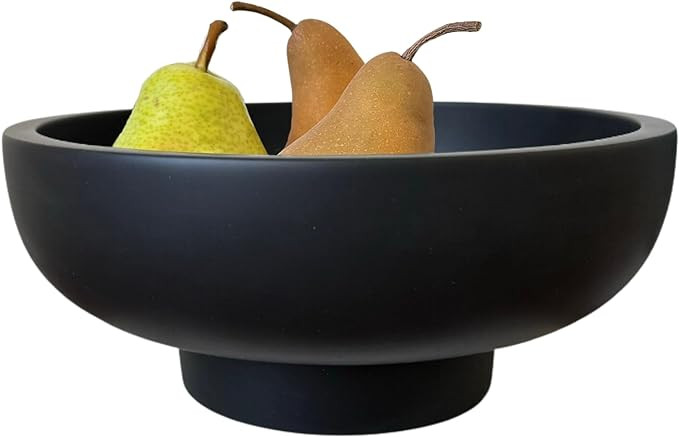 OAKOA Concrete Black Decorative Bowl - Black Fruit Bowl for Kitchen Counter - Black Bowl Decor - ... | Amazon (US)