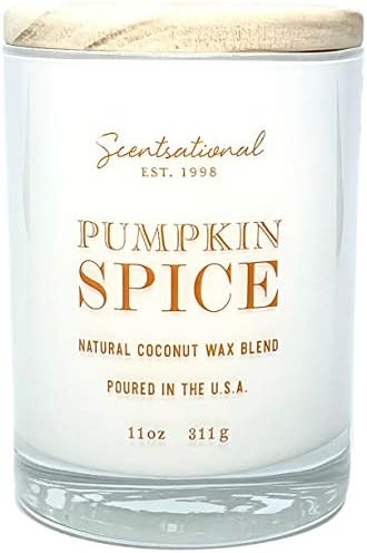 Pumpkin Spice Scented Candle Orange Lettering | Amazon (US)