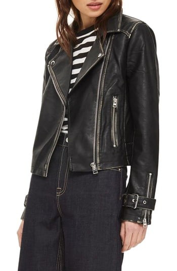 Women's Topshop Washed Wolf Zipper Moto Jacket | Nordstrom