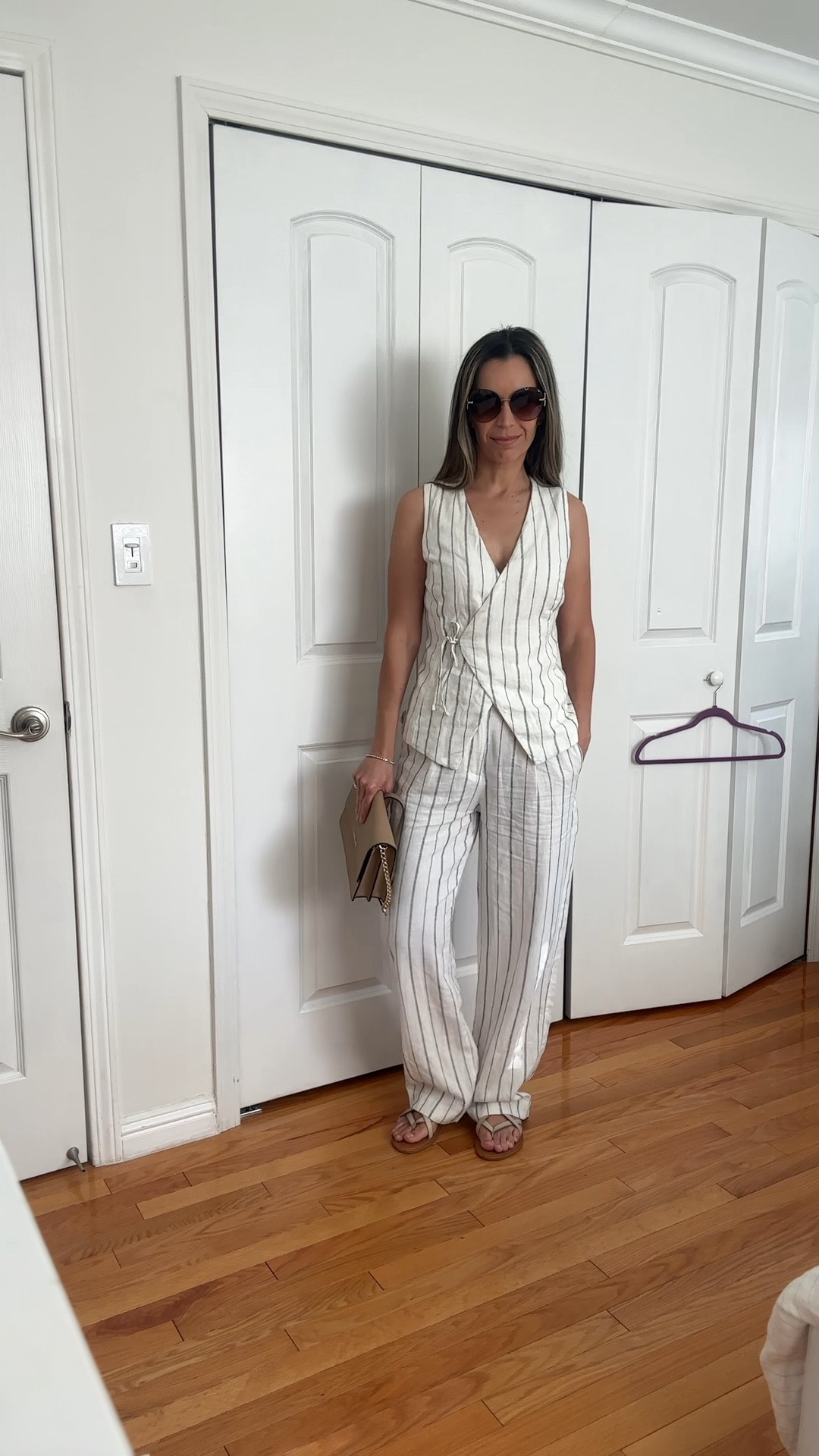 Linen pants sz S
Linen long vest sz XS

NUDE FLAT SANDALS true to size 

I’m 5’5” 122 lbs 

Travel look summer sightseeing outfit



#LTKstyletip #LTKsalealert #LTKfindsunder50