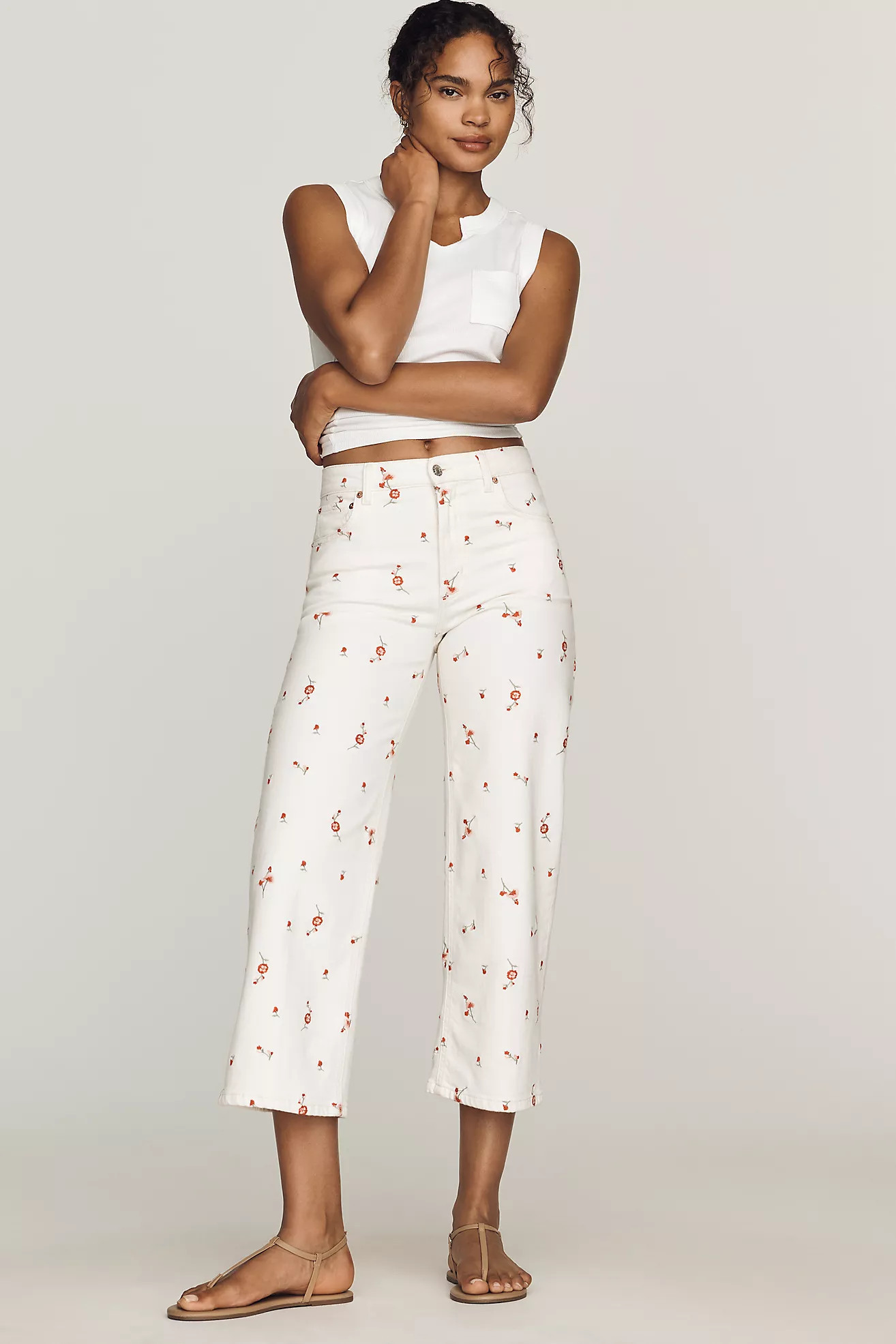 Rails Getty Floral Crop Jeans | Anthropologie (US)