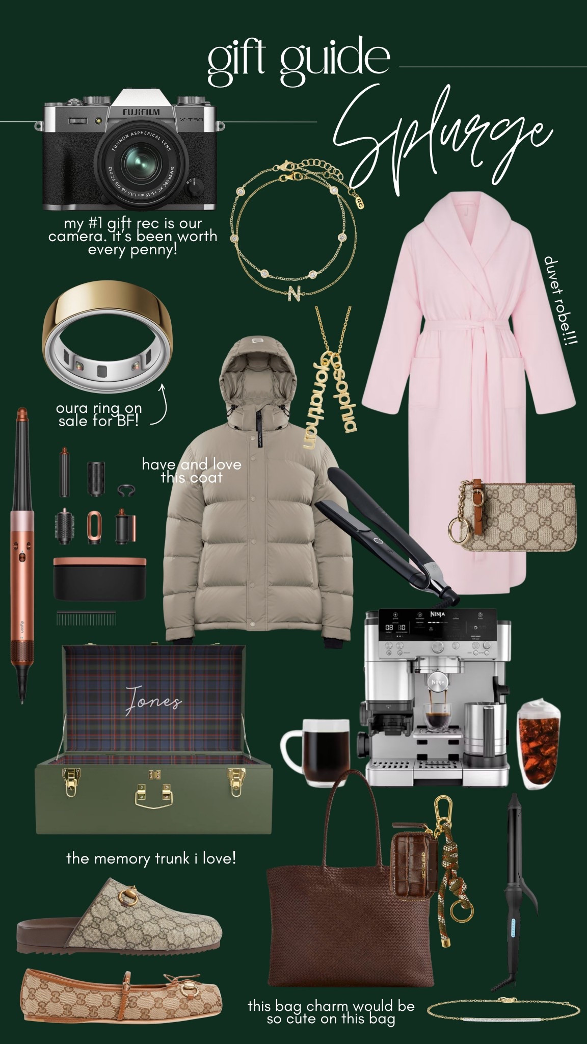 Gift guide — splurge gifts!

#giftguide #splurge #giftidea #christmas #gift #forher

#LTKHoliday #LTKGiftGuide #LTKCyberWeek