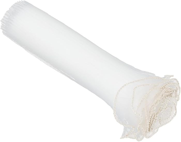 CABODYALS 11 Inch White Mesh Flower Wrapping Paper Roll Gold Trim Edge Wrinkled Ruffle Floral Bou... | Amazon (US)