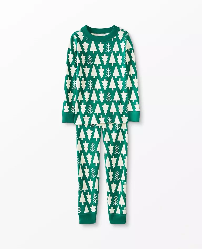 Holiday Print Long John Pajama Set