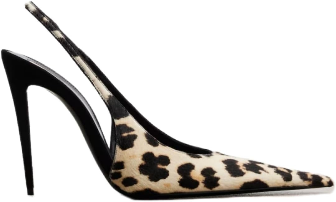 Women Slingback Heels Pointed Toe Stiletto Heel Pumps Satin High Heels Colorblock Dress Pumps Sex... | Amazon (US)