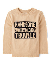 Baby And Toddler Boys Handsome Graphic Tee - toast | The Children's Place