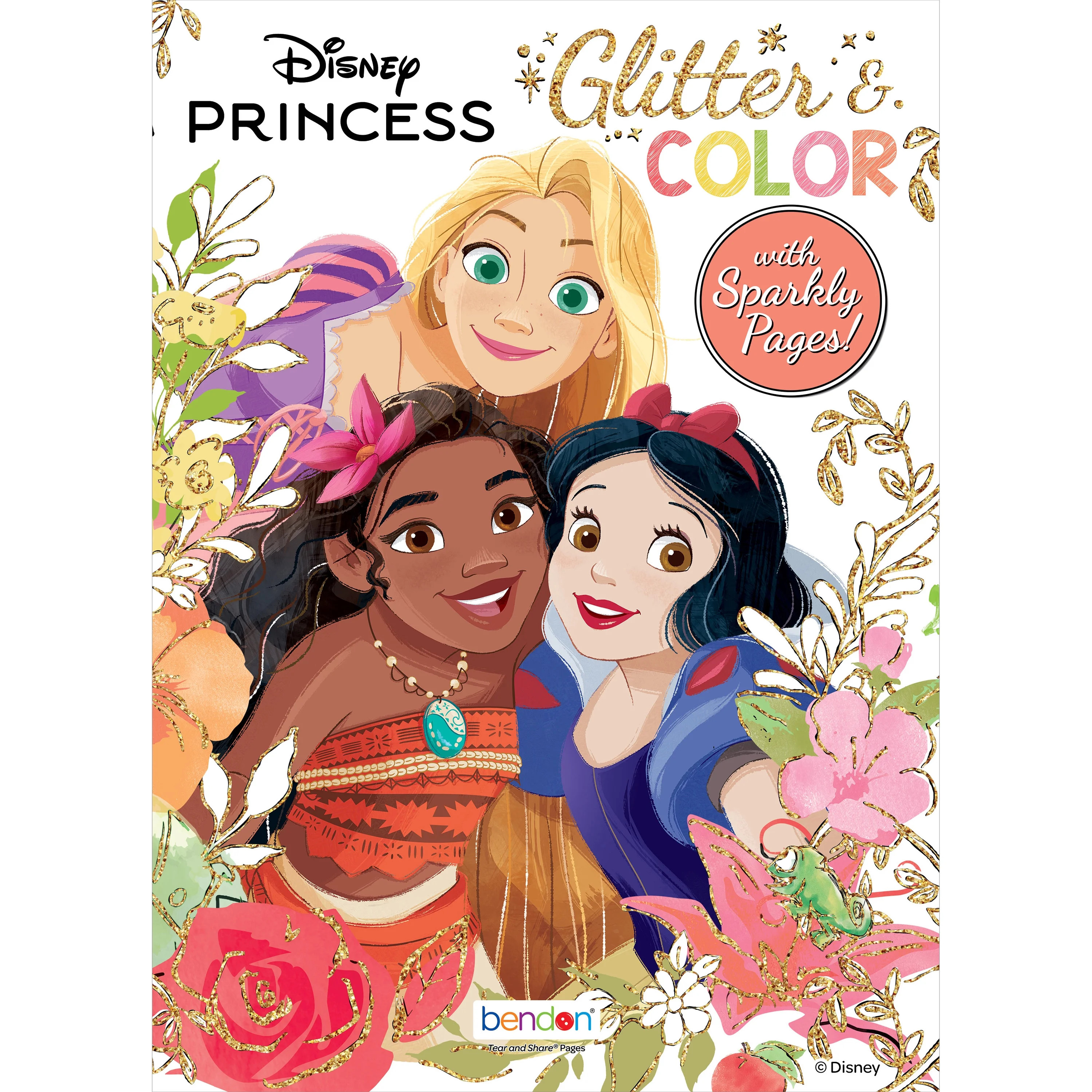 Disney Princess 32-page Glitter Coloring Book, by Bendon, Paperback | Walmart (US)