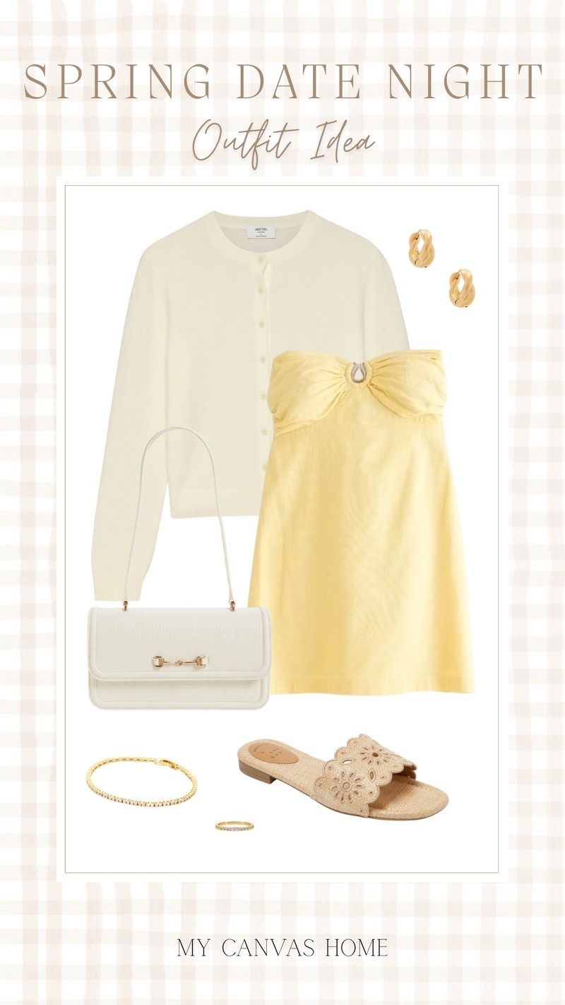 A cute spring date night outfit for the season ✨🤍. This baby yellow color is a go-to for spring and summer, and I love the fit of this dress. Add a cardigan on top for an extra layer. Oh, and these Target sandals are such a good price! 

#LTKSeasonal #LTKSaleAlert