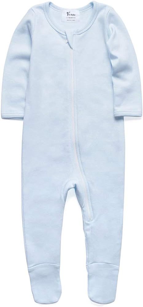 O2Baby Baby Boys Girls Organic Cotton Zip Front Sleeper Pajamas, Footed Sleep 'n Play | Amazon (US)