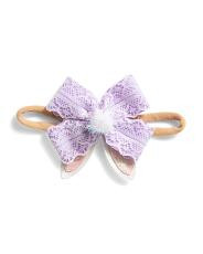 Lavender Lace Easter Bunny Bow Baby Headband | TJ Maxx