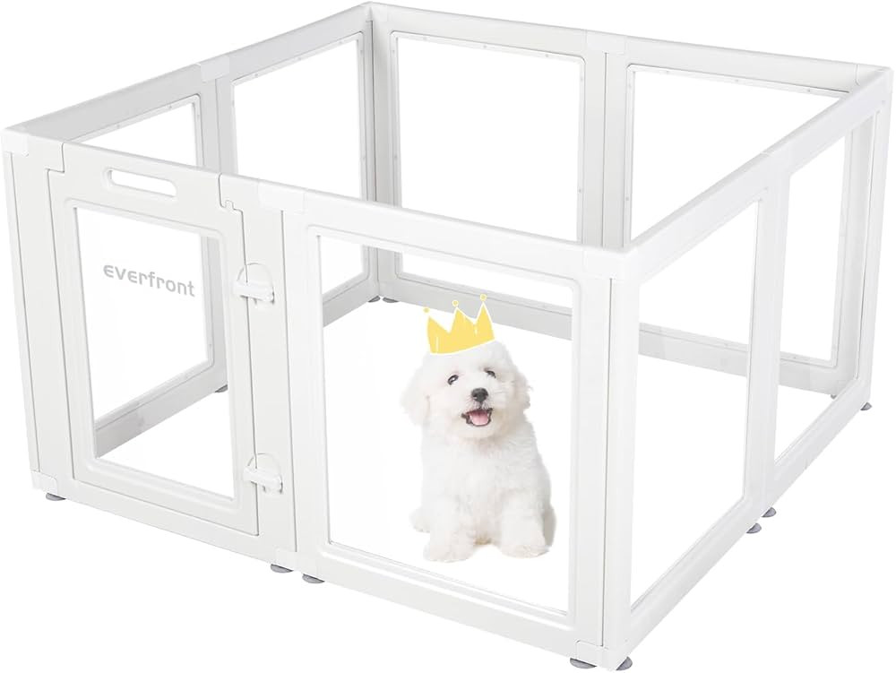 Clear Acrylic Plastic Dog Playpen Indoor,for Puppy Cat Rabbit Ferret Transparent Pet Pen,Easy Ass... | Amazon (US)