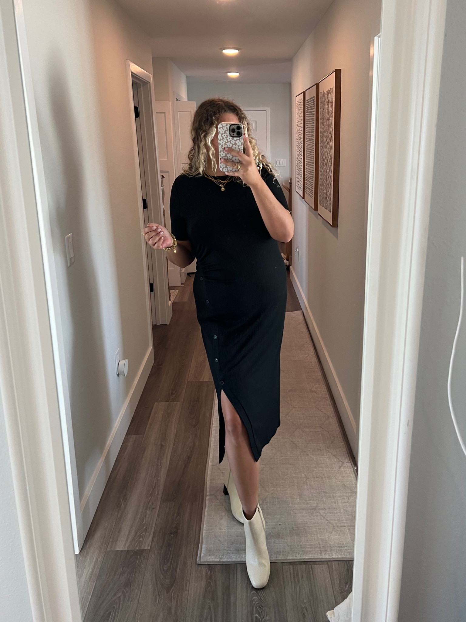 The button detailing on this black fitted midi dress is so cute!! Paired with some booties and it’s perfect for Thanksgiving or a holiday party this season! 

#LTKparties #LTKfindsunder100 #LTKstyletip