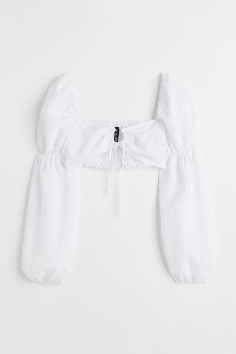 Balloon-sleeved Crop Blouse | H&M (US + CA)