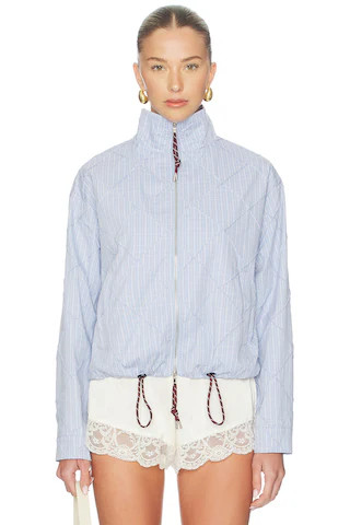 Maude Club Riley Shirt Jacket in Light Blue Plaid from Revolve.com | Revolve Clothing (Global)