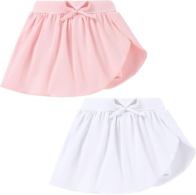 2 Pack Toddler Girls Skirts Skorts Built in Shorts Elastic Flared Baby Flowy Tennis Athletic Skir... | Amazon (US)