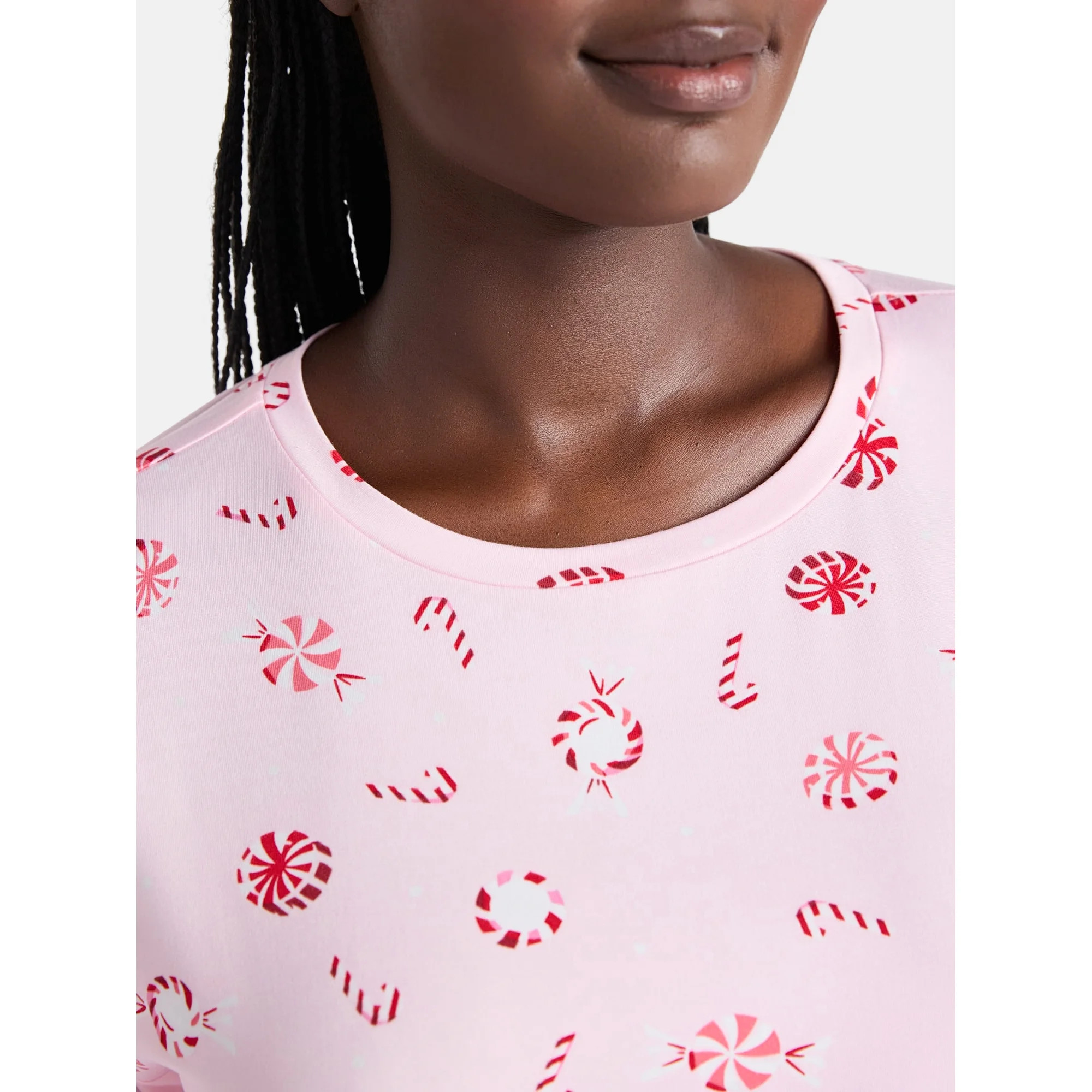 Joyspun Women's Dreamy Soft Collection Long Sleeve Sleep Top and Joggers Pajamas Set, 2-Piece, Si... | Walmart (US)