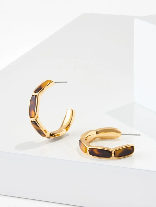 Tort Plates Link Hoop Earrings | Talbots