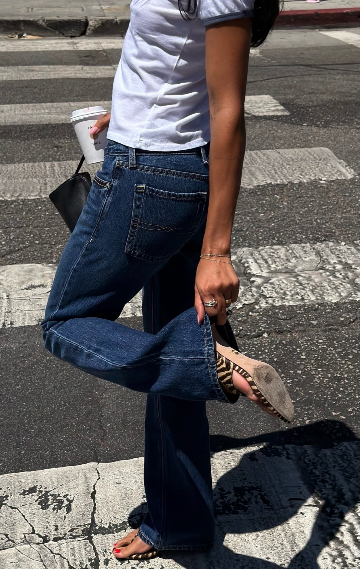Veronica beard zebra shoes + lucky brand lucky tee and low rise jeans

#LTKdayinmylife #LTKgrwm #LTKootd