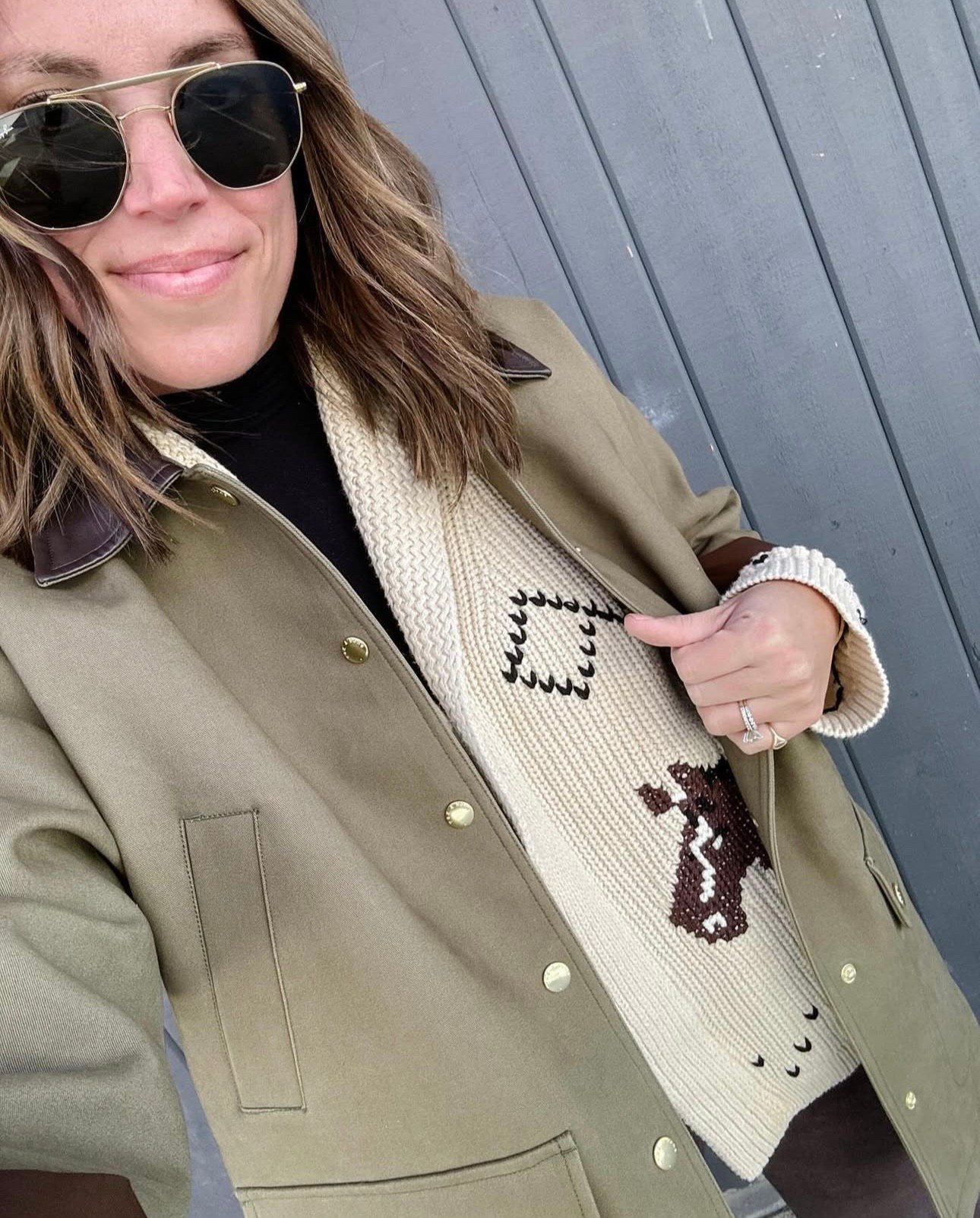 Broke the horse cardigan out again today and all was right in the world 🐴 

#LTKootd #LTKStyleTip