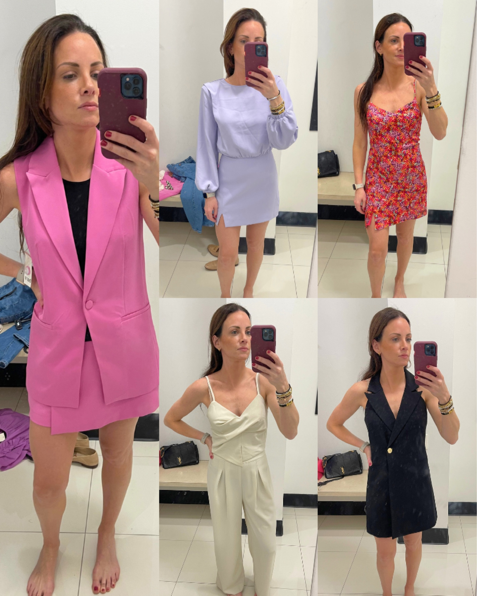 My Macys haul: black blazer dress, pink sleeveless suit set with skort, lavender purple long sleeve dress, white suit set, floral mini dress.

#LTKfindsunder100 #LTKSeasonal #LTKworkwear