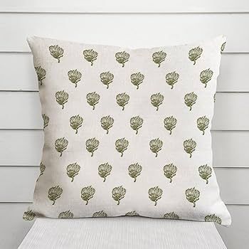 Green Petite Skukusa Floral Euro Sham Pillow Covers Chinoiserie Style Pillow Case Asian Throw Pil... | Amazon (US)