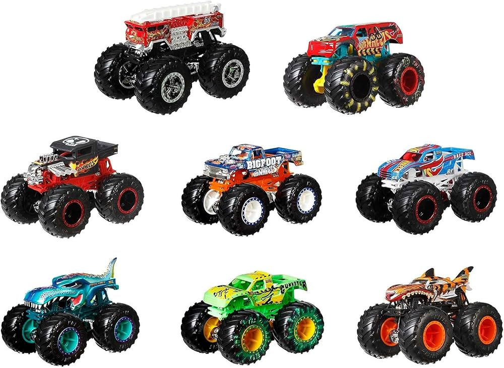 Hot Wheels Monster Trucks Live 8-Pack, Multipack of 1:64 Scale Toy Monster Trucks, Characters fro... | Amazon (US)