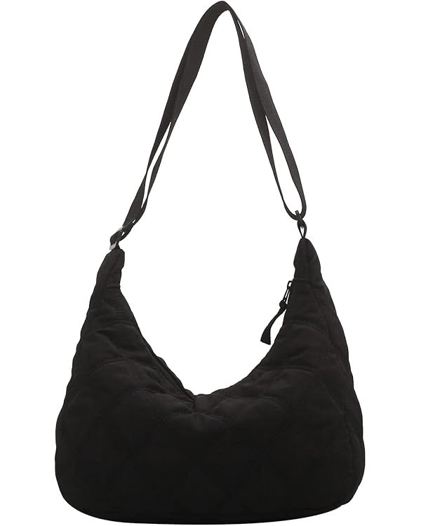JBB Women Hobo Shoulder Bag Puffer Small Tote Crossbody Bag Purse Cotton Handmade Bags Handbag wi... | Amazon (US)