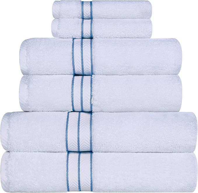Superior Hotel Turkish Cotton 6 Piece Towel Set, Ultra Plush Spa Quality Heavyweight Essentials f... | Amazon (US)