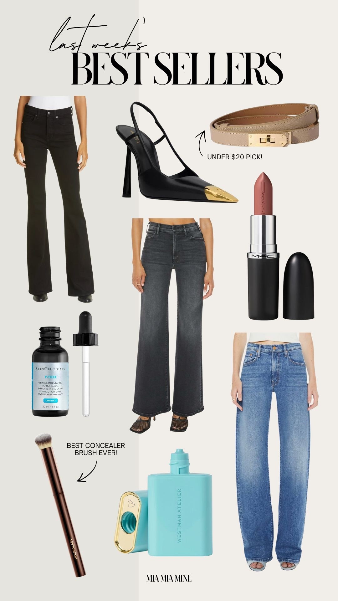 Weekly best sellers on #miamiamine
Veronica Beard flared jeans
Mother hustler roller sneak jeans
mac nude lipstick
YSL cap toe pumps
westman atelier bronzing drops
zara funnel neck leather jacket
ptiox
Amazon Hermes belts
hourlgass concealer brush





#LTKSeasonal #LTKOver40 #LTKFindsUnder100