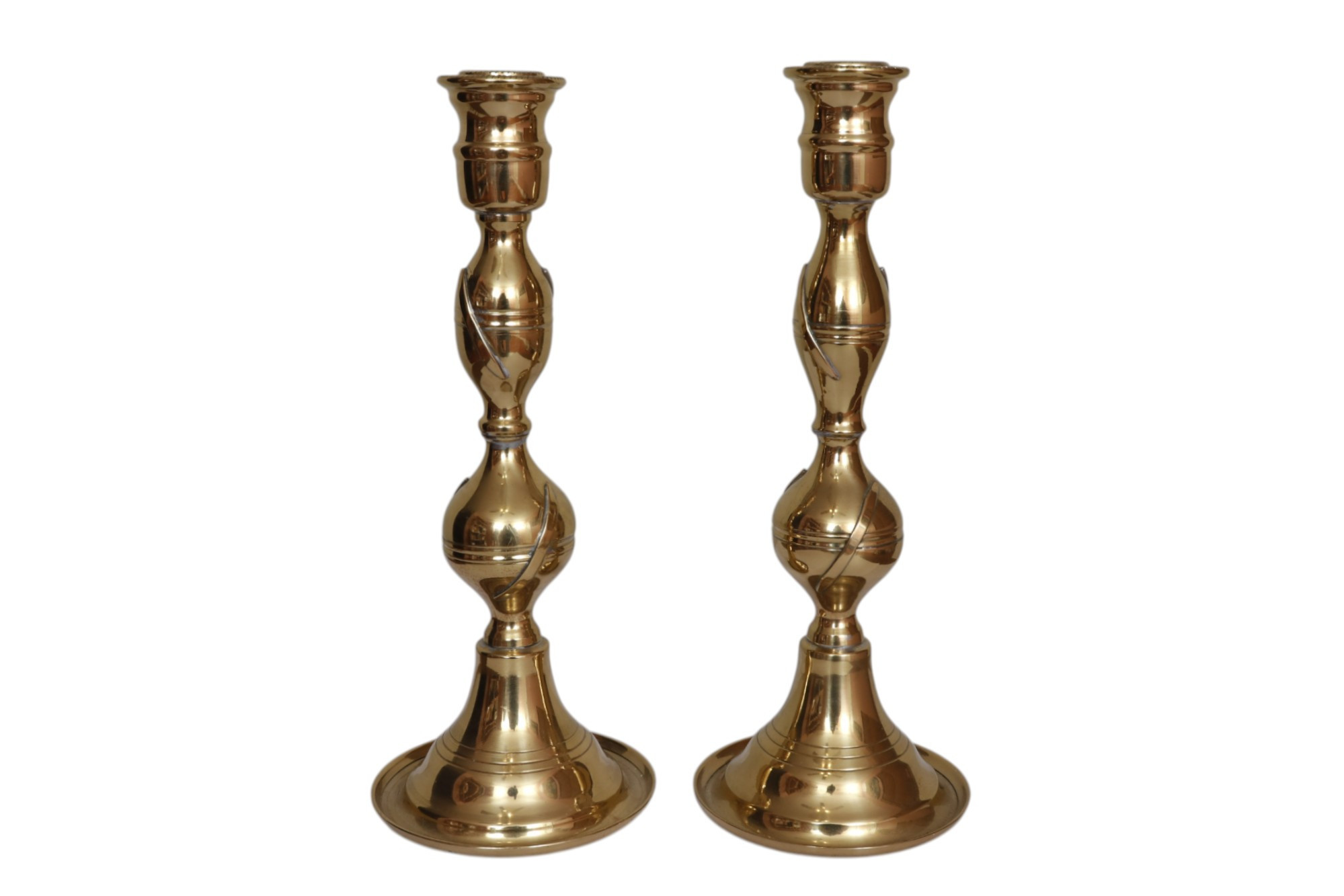 Atomic Polished Brass Candlesticks - Set of 2 - Interesting Things - gold | Candle Stand, Candle Holder - Ideal For Decoration, | One Kings Lane