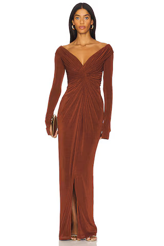 Hailey Dress in Auburn Long Sleeve Wedding Guest Dress Long Sleeve Fall Dress Long Sleeve Maxi Dress | Revolve Clothing (Global)