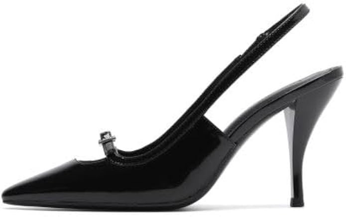 KHAMAYLIN Women's Stiletto High Heels Closed Pointed Toe Strappy Ankle Strap Pumps Wedding Bridal... | Amazon (US)