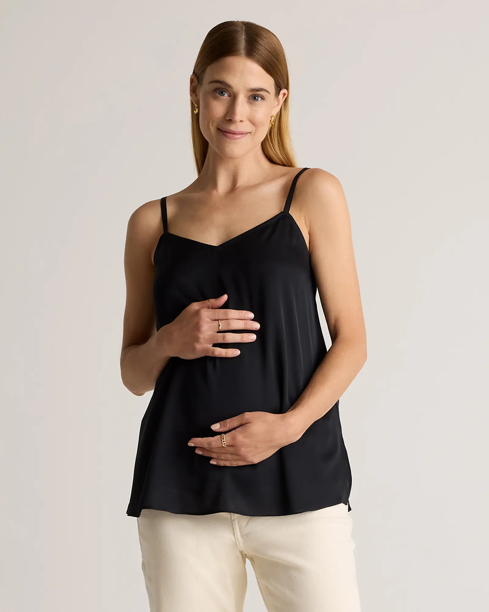 Washable Stretch Silk V-Neck Maternity Cami | Quince