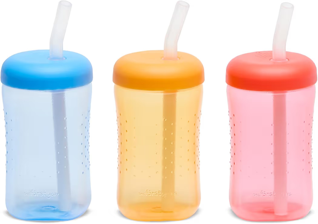 The First Years Squeeze & Sip Toddler Straw Cups - Squeezable Transition Sippy Cup with Silicone ... | Amazon (US)