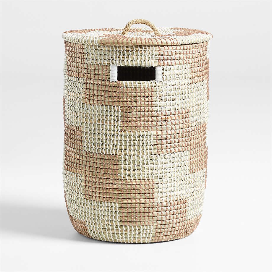 Merchant Ochre Yellow Seagrass Woven Kids Laundry Hamper + Reviews | Crate & Kids | Crate & Barrel