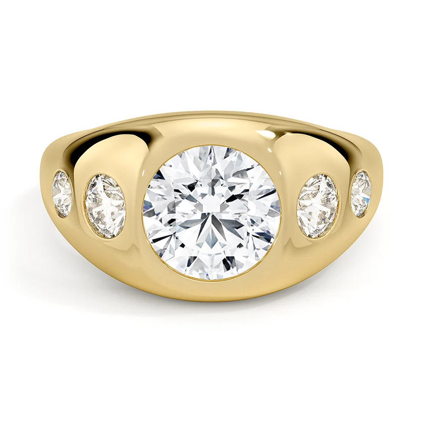 Sloane Flush Set Five Stone Diamond Dome Ring in 14K Yellow Gold | Brilliant Earth