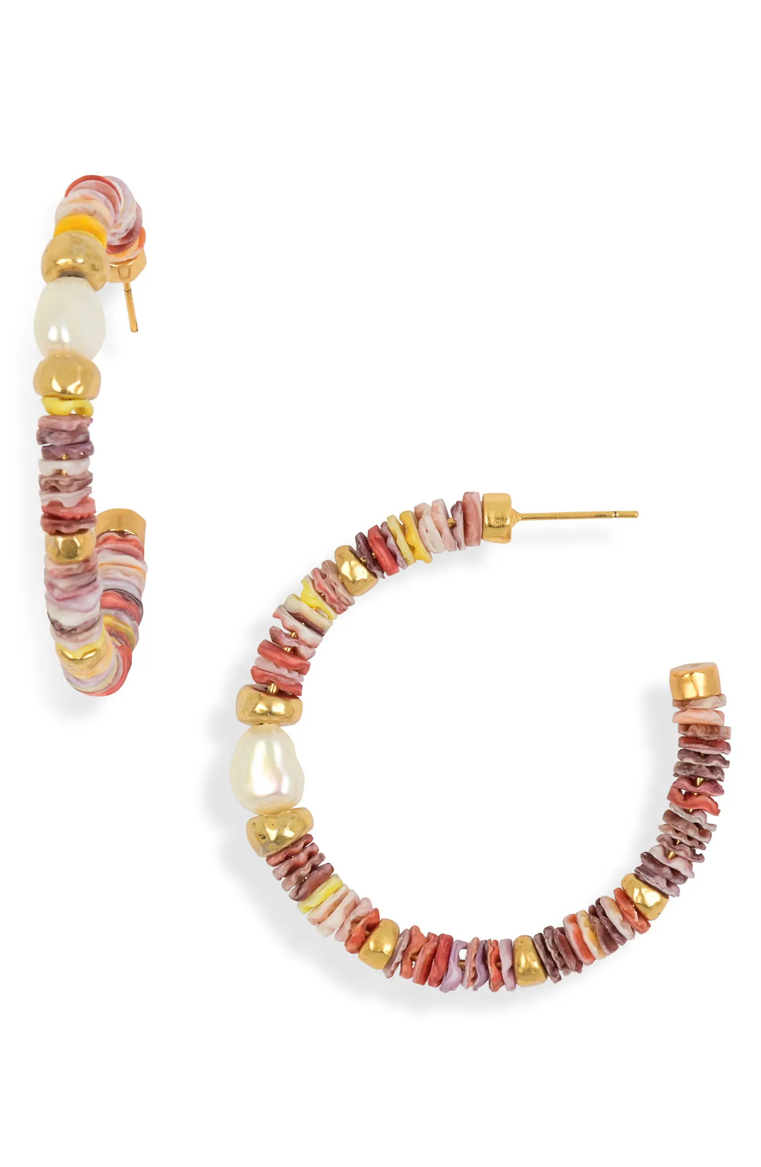 Lila Pearl Hoop Earrings | Nordstrom