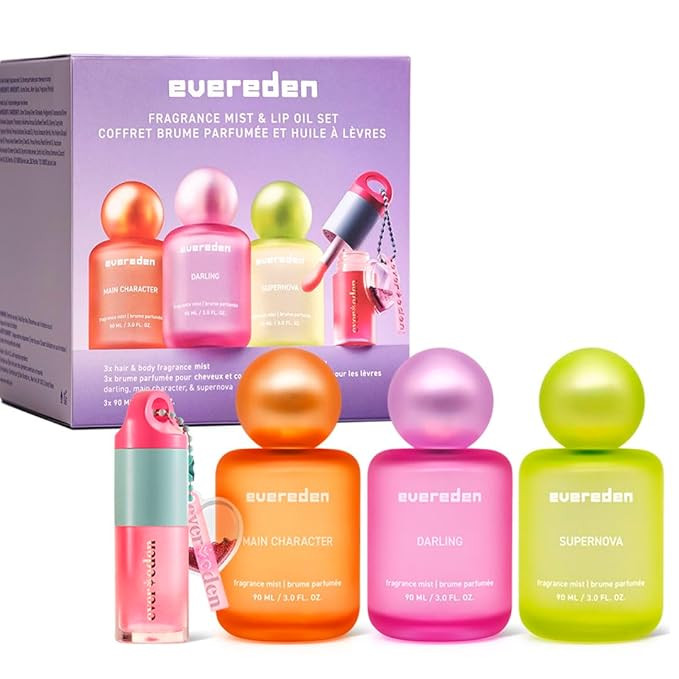 Evereden Kids Fragrance Gift Set – 3 Hair & Body Mists + Tinted Lip Oil | Made for Girls & Teen... | Amazon (US)