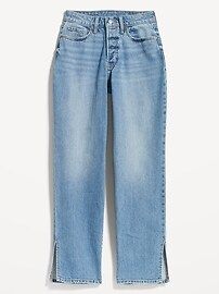 Curvy High-Waisted Button-Fly OG Loose Side-Slit Jeans for Women | Old Navy (US)
