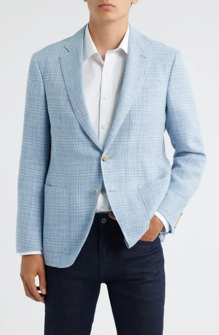 Kei Trim Fit Plaid Linen & Wool Sport Coat | Nordstrom