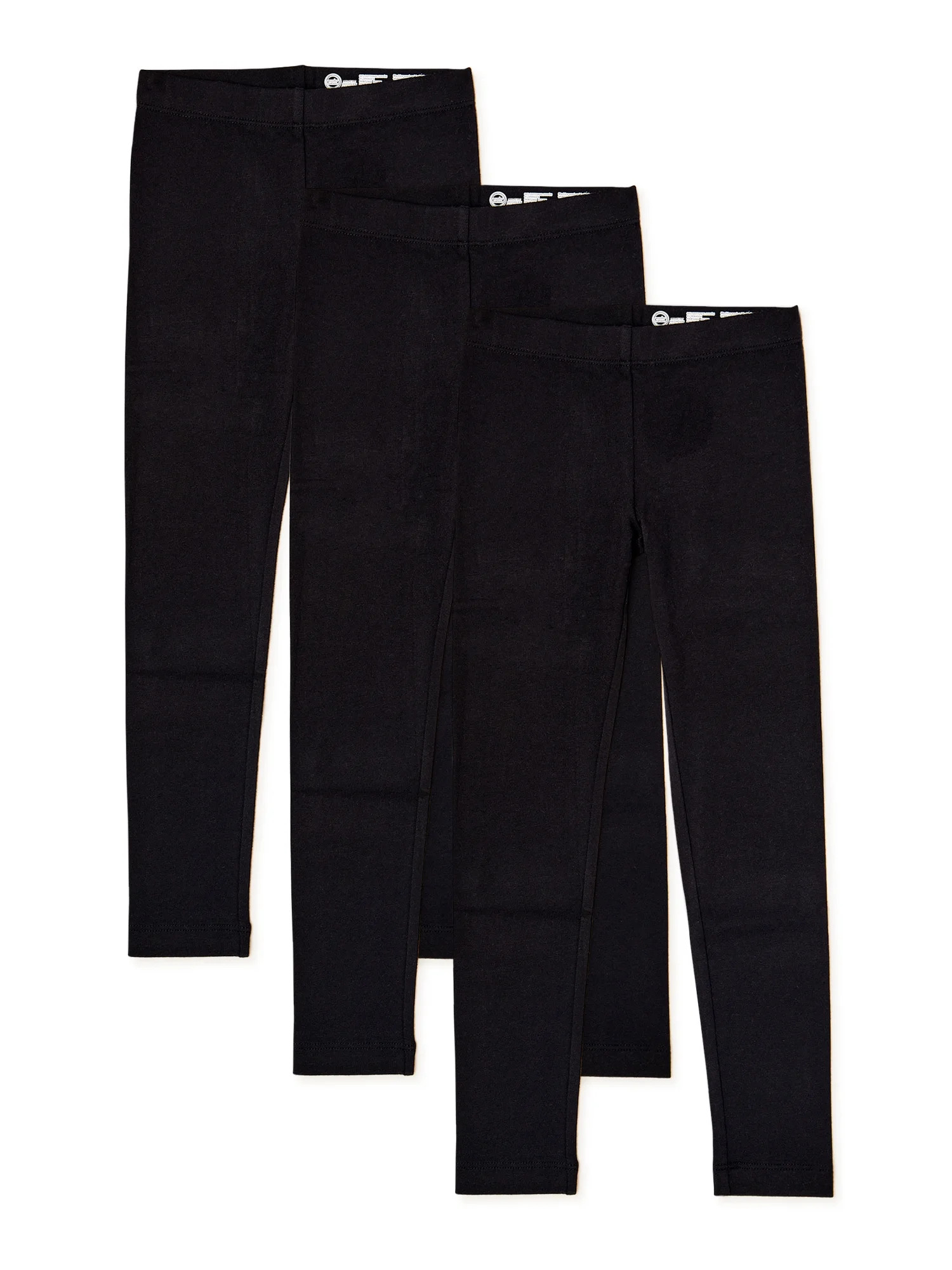 Wonder Nation Girls Kid Tough Solid Leggings, 3-Pack, Sizes 4-18 & Plus | Walmart (US)