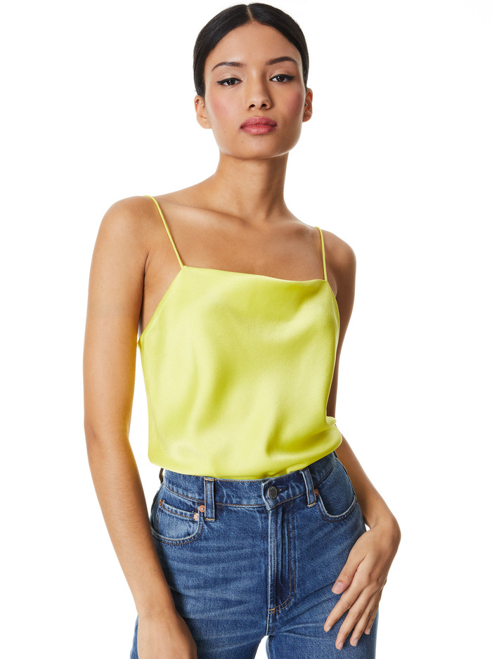 HARMON DRAPEY SLIP TANK | Alice + Olivia